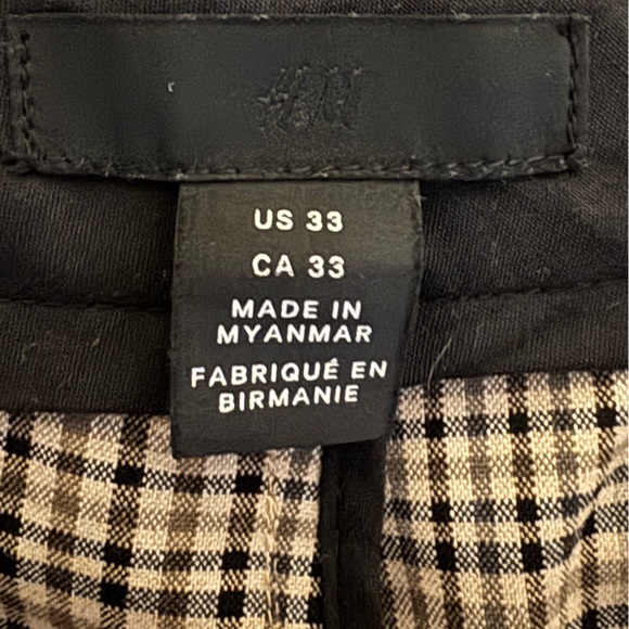 H&M Women's Plaid Trousers Skinny Fit Adjustable Waist Size 33 - Picture 2 of 6